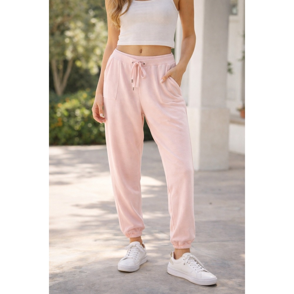Chico's Cashmere Blend Jogger Pants 3R Pink Lounge Soft Luxury NWT